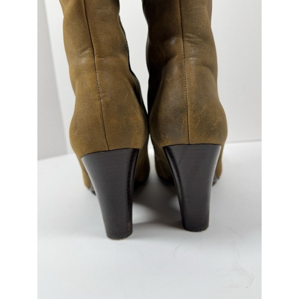 Fossil Tall Leather Riding Boots Brown Zip Classic Knee Western Academia Women 8 - Picture 9 of 16